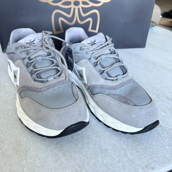 MCM Skywander Low Top‎ Sneakers Men\'s Gray Suede Lace Up Closure, Sz 44